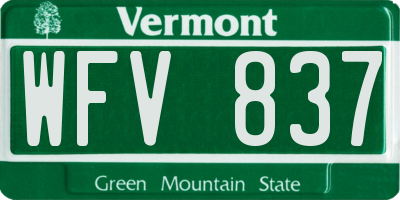 VT license plate WFV837