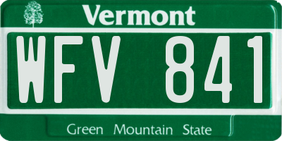 VT license plate WFV841