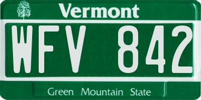 VT license plate WFV842