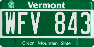 VT license plate WFV843