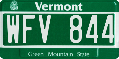 VT license plate WFV844