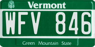 VT license plate WFV846