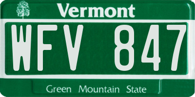 VT license plate WFV847