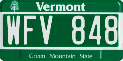 VT license plate WFV848