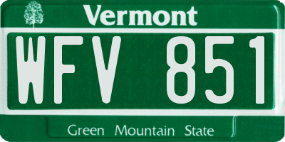 VT license plate WFV851