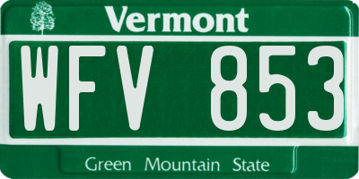 VT license plate WFV853