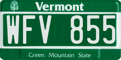 VT license plate WFV855