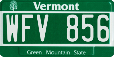 VT license plate WFV856