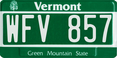 VT license plate WFV857