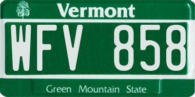 VT license plate WFV858
