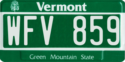 VT license plate WFV859