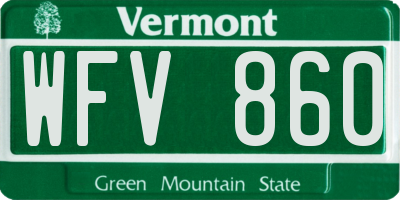 VT license plate WFV860