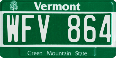 VT license plate WFV864