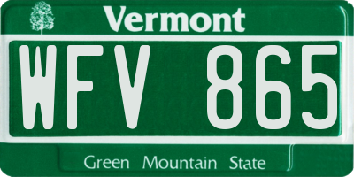 VT license plate WFV865