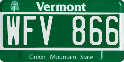 VT license plate WFV866