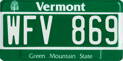 VT license plate WFV869