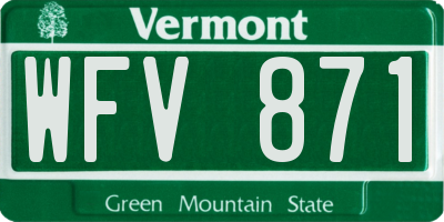 VT license plate WFV871