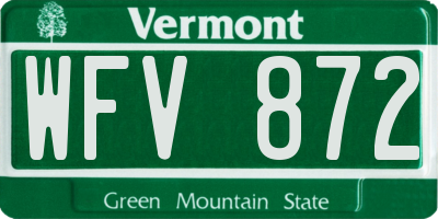 VT license plate WFV872