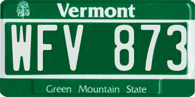 VT license plate WFV873