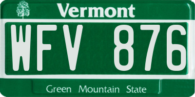 VT license plate WFV876
