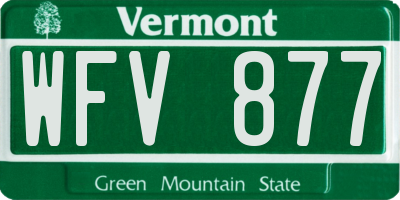 VT license plate WFV877