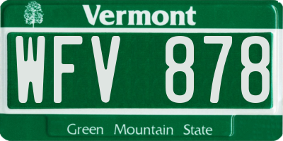 VT license plate WFV878