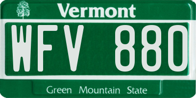 VT license plate WFV880