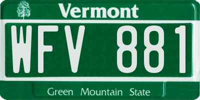 VT license plate WFV881