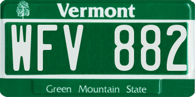 VT license plate WFV882