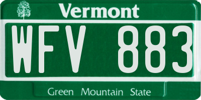 VT license plate WFV883