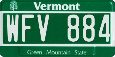 VT license plate WFV884