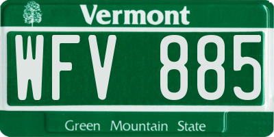 VT license plate WFV885