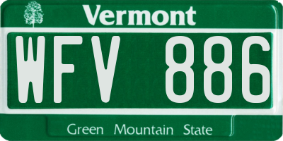 VT license plate WFV886