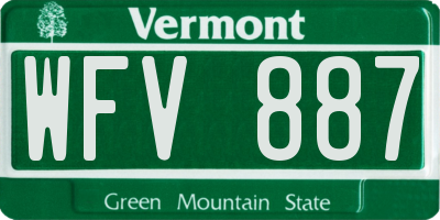 VT license plate WFV887