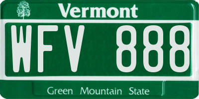 VT license plate WFV888