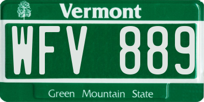 VT license plate WFV889