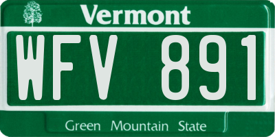 VT license plate WFV891