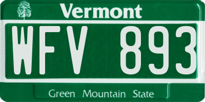 VT license plate WFV893