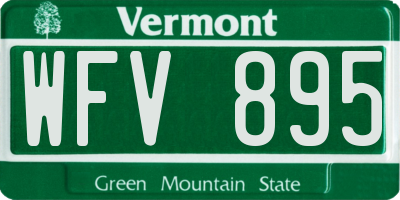 VT license plate WFV895