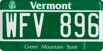 VT license plate WFV896