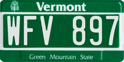 VT license plate WFV897