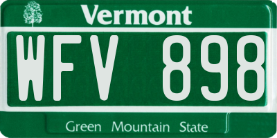 VT license plate WFV898