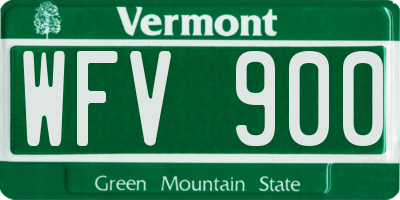 VT license plate WFV900