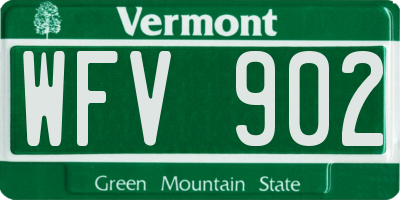 VT license plate WFV902