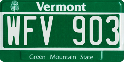 VT license plate WFV903