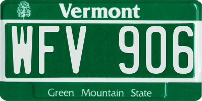 VT license plate WFV906