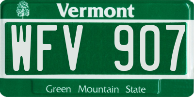 VT license plate WFV907
