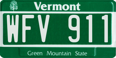 VT license plate WFV911