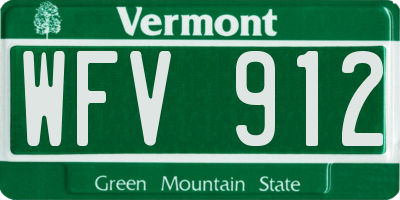 VT license plate WFV912