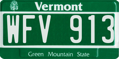 VT license plate WFV913